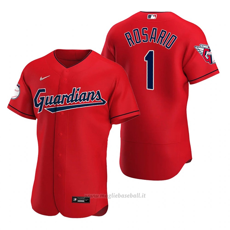 Maglia Baseball Uomo Cleveland Guardians Amed Rosario Autentico Alternato Rosso